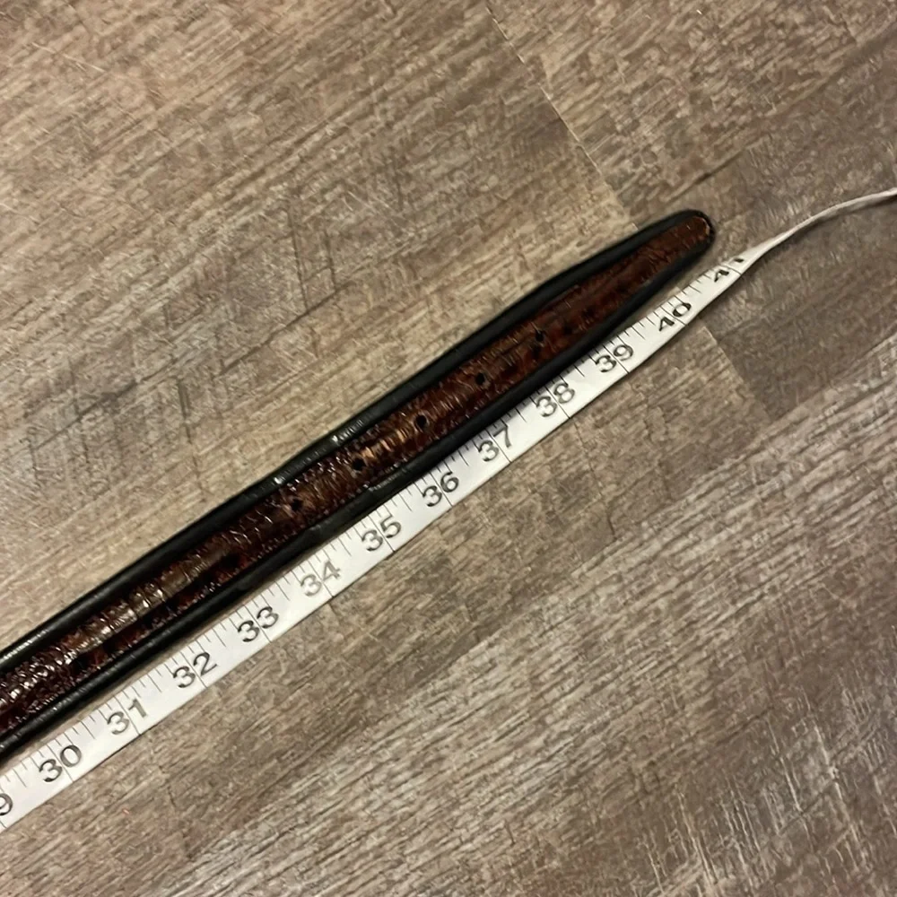 Brighton Leather Black with Brown Inlay design Reptile  size 36
